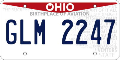 OH license plate GLM2247