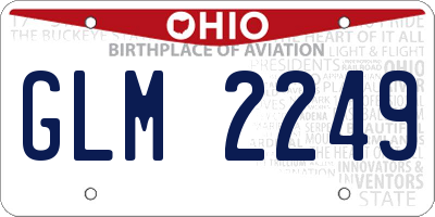 OH license plate GLM2249