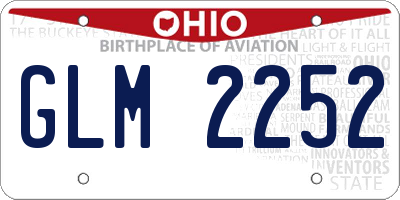 OH license plate GLM2252
