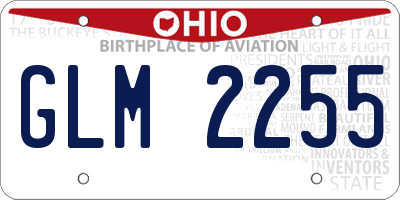OH license plate GLM2255