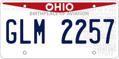 OH license plate GLM2257