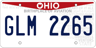 OH license plate GLM2265