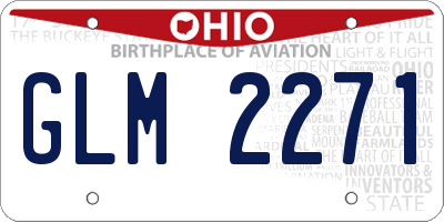 OH license plate GLM2271