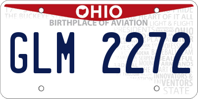 OH license plate GLM2272