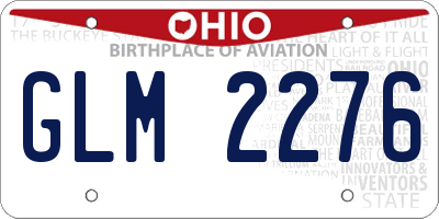 OH license plate GLM2276
