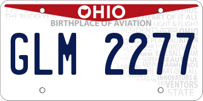OH license plate GLM2277