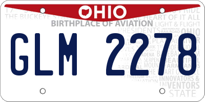OH license plate GLM2278