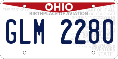 OH license plate GLM2280