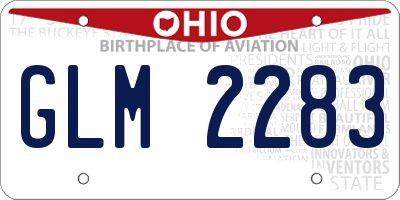 OH license plate GLM2283