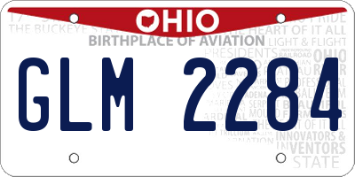 OH license plate GLM2284