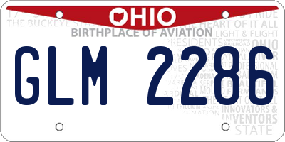 OH license plate GLM2286