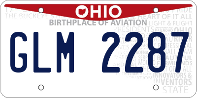 OH license plate GLM2287