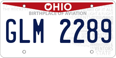 OH license plate GLM2289