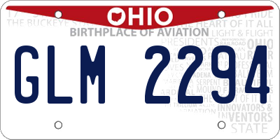 OH license plate GLM2294