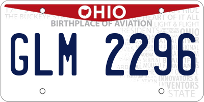 OH license plate GLM2296