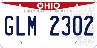 OH license plate GLM2302
