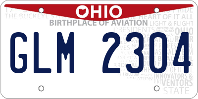 OH license plate GLM2304