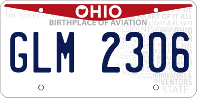 OH license plate GLM2306