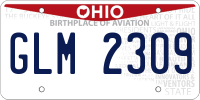 OH license plate GLM2309