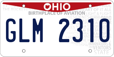 OH license plate GLM2310