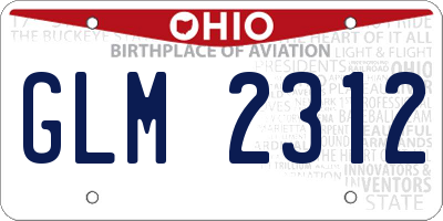 OH license plate GLM2312
