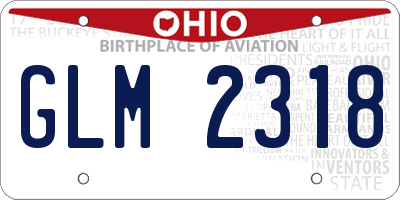 OH license plate GLM2318