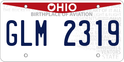 OH license plate GLM2319
