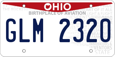 OH license plate GLM2320