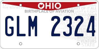 OH license plate GLM2324
