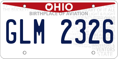 OH license plate GLM2326
