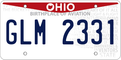 OH license plate GLM2331