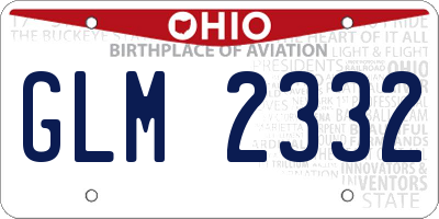 OH license plate GLM2332