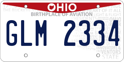 OH license plate GLM2334