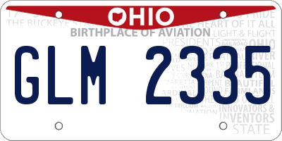 OH license plate GLM2335