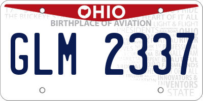 OH license plate GLM2337