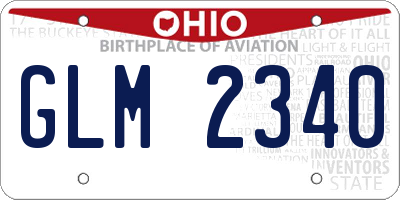 OH license plate GLM2340