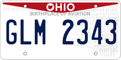 OH license plate GLM2343