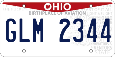 OH license plate GLM2344