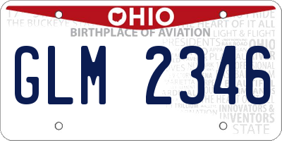 OH license plate GLM2346