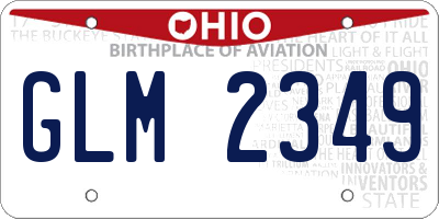 OH license plate GLM2349