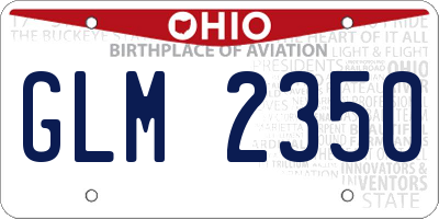 OH license plate GLM2350