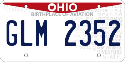 OH license plate GLM2352