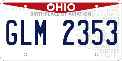 OH license plate GLM2353