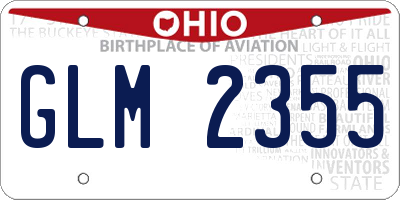 OH license plate GLM2355