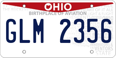 OH license plate GLM2356