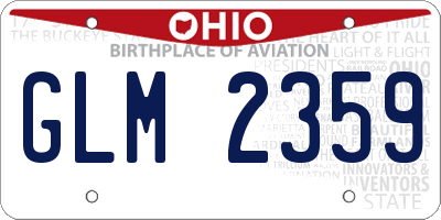 OH license plate GLM2359