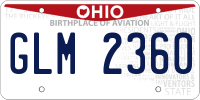 OH license plate GLM2360