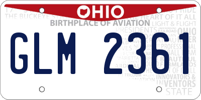 OH license plate GLM2361