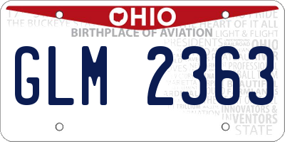 OH license plate GLM2363