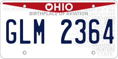 OH license plate GLM2364